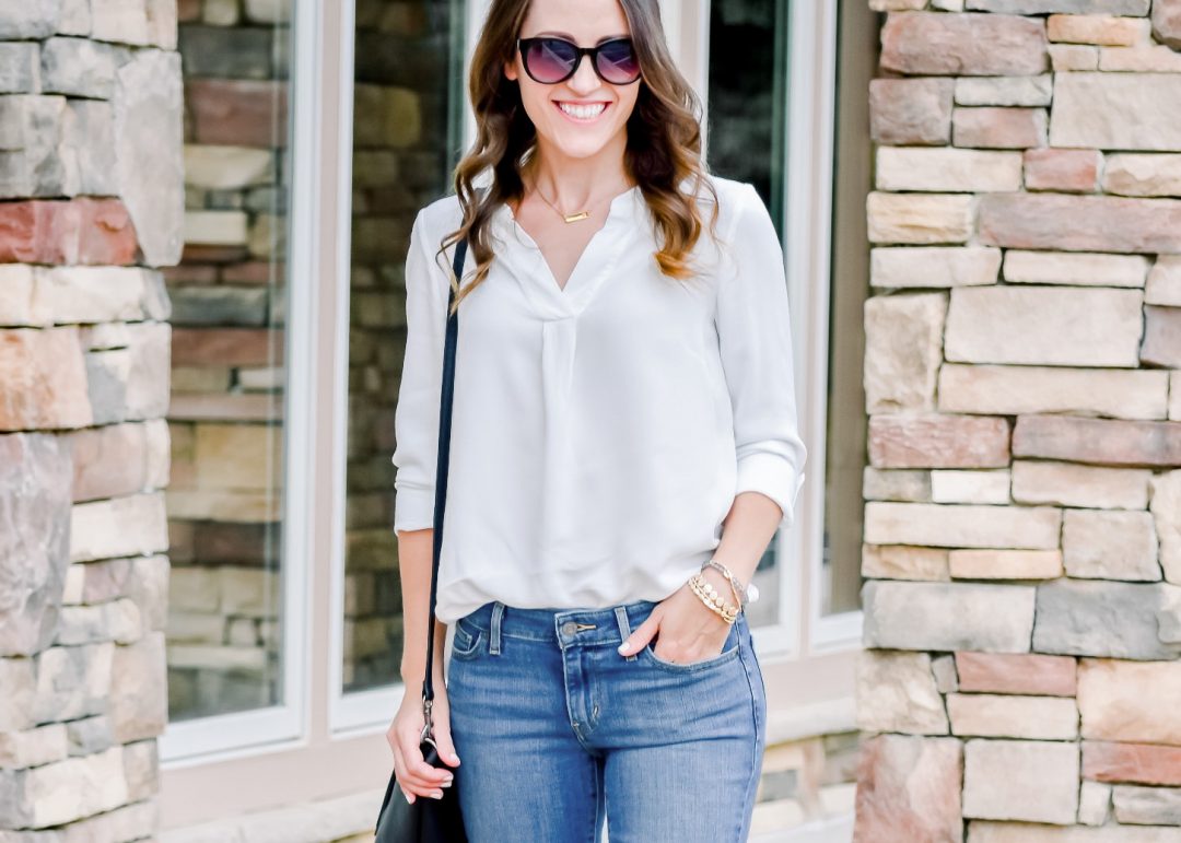 Outfit for Any White Blouse and Skinny Jeans - A Lively